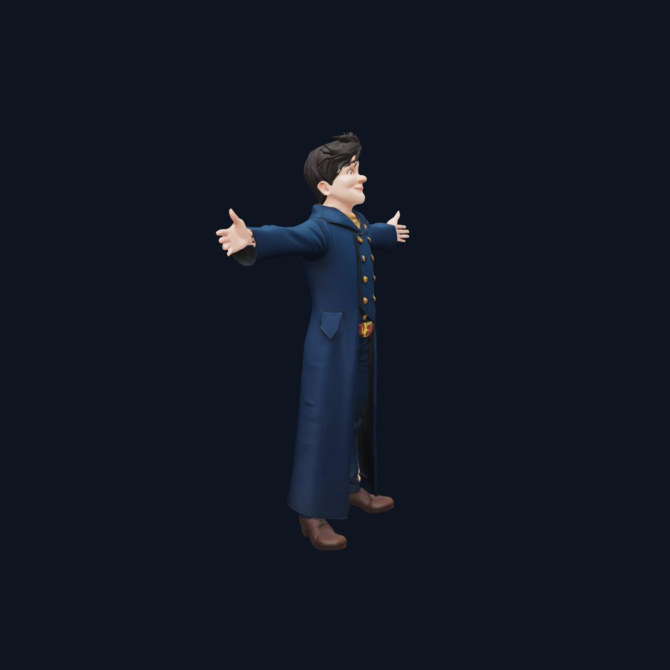 Stylish Blue Coat Model Pack
